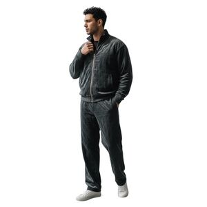 Vintage FNF Blue Velour Jacket & Pants Men's 80s Retro Sport Style Track Suit XL